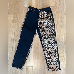 Leopard print and black jeans